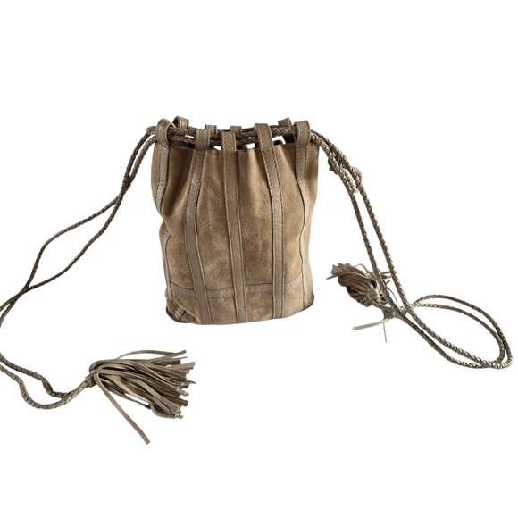 Bottega Veneta Suede Bucket Bag‎ Beige Neutral Intrecciato Small Vintage - Picture 13 of 13